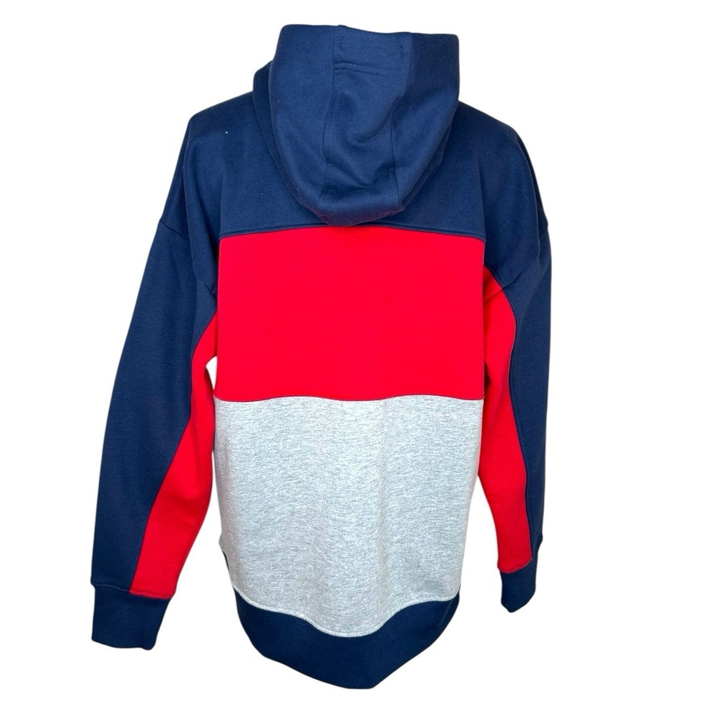 Ariat Women's Medium Rabere Team Hoodie Sweatshirt Navy Red Colorblock Workwear - Picture 12 of 13